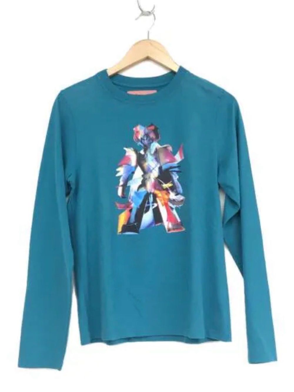 Acne studios Teal Long-Sleeve Tee with Colorful Graphic XS 2/0032